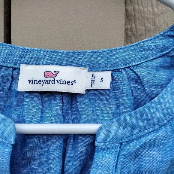 Vineyard Vines Small Blue Linen Casual Comfortable Sleeveless Top - Picture 3 of 7